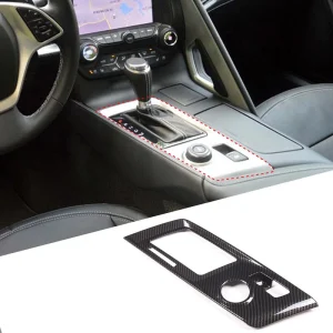 Carbon Fiber Automatic Control Gears Panel Cover Trims For 2014