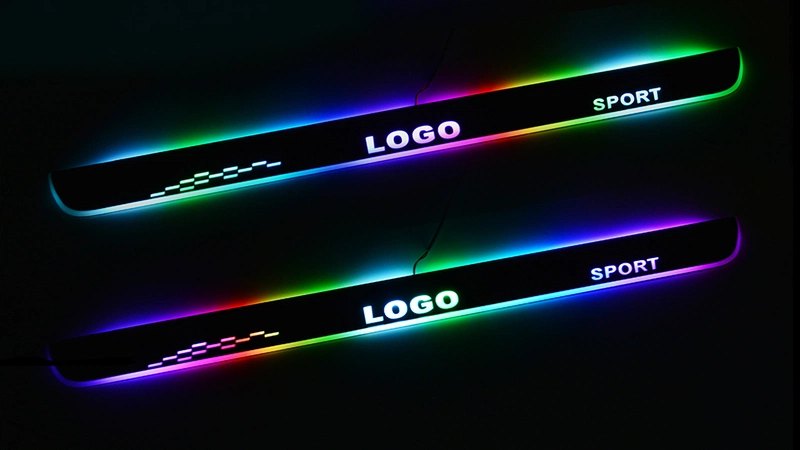 led logo car door sill