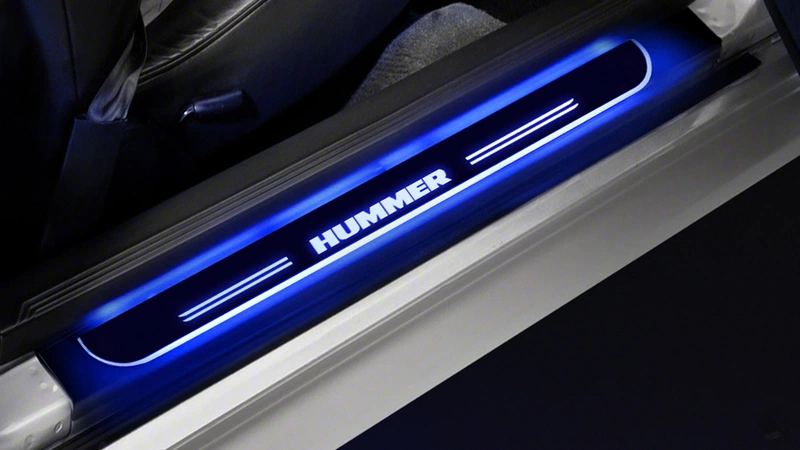 led hummer logo car door sill