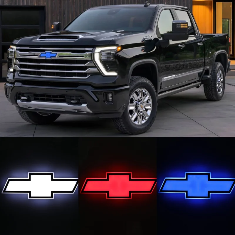 LED Car Emblem Auto Badge Light For Chevrolet Silverado 2500 3500 2020-2024