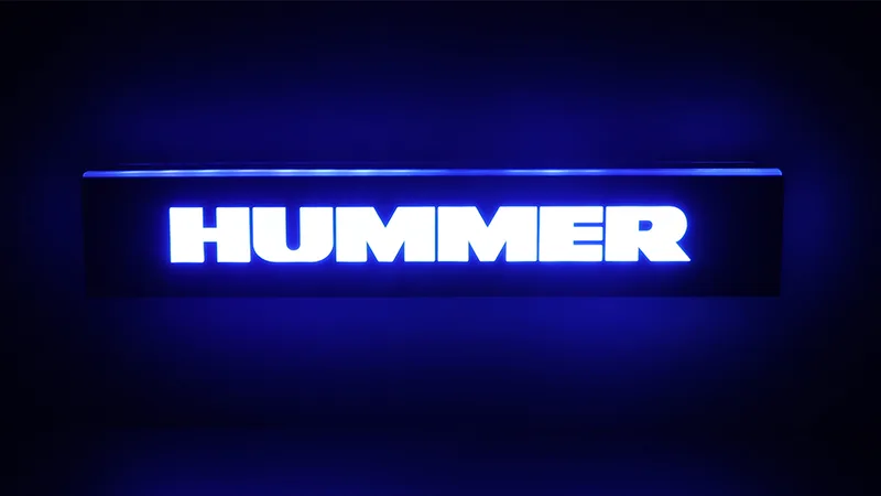 LED Hummer Logo Sticker Light